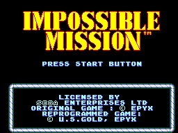Impossible Mission (Europe) Title Screen
